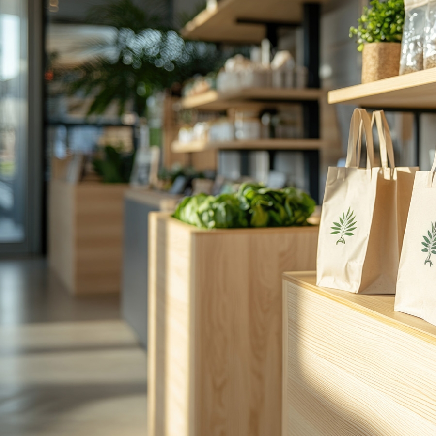 GreenHub producten in winkelschap